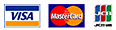 VISA、Master、JCB、ダイナース、アメリカンエクスプレス、DC、UC、ジャックス、NICOS、UFJ、セゾン、CF、イーオン